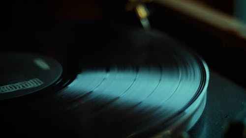 Close up on Rolling Vinyl Disk