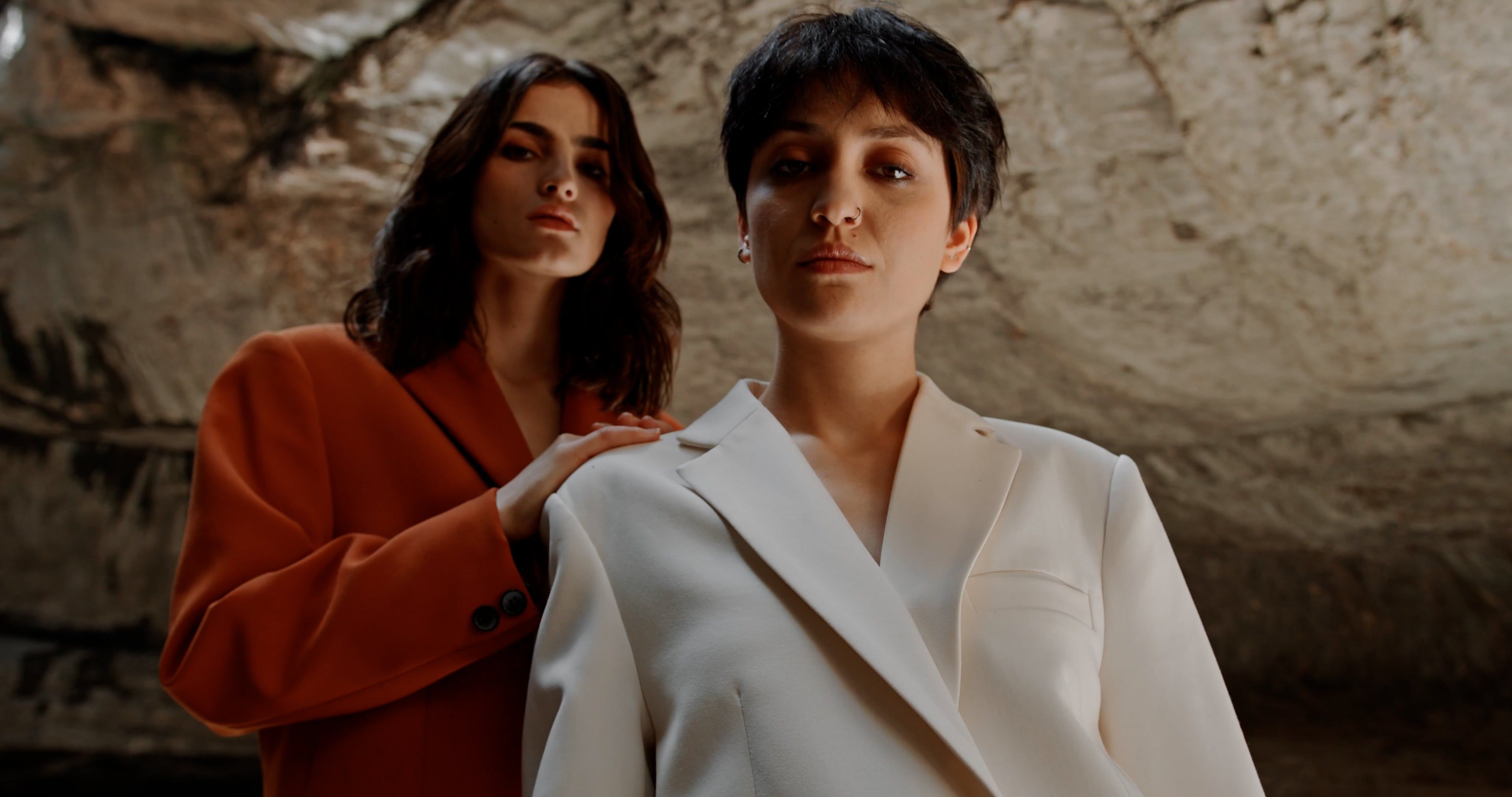 Women Wearing Blazer Seriously Looking at Camera Free Stock Video ...