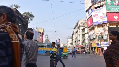 Time Lapse Of People And Traffic