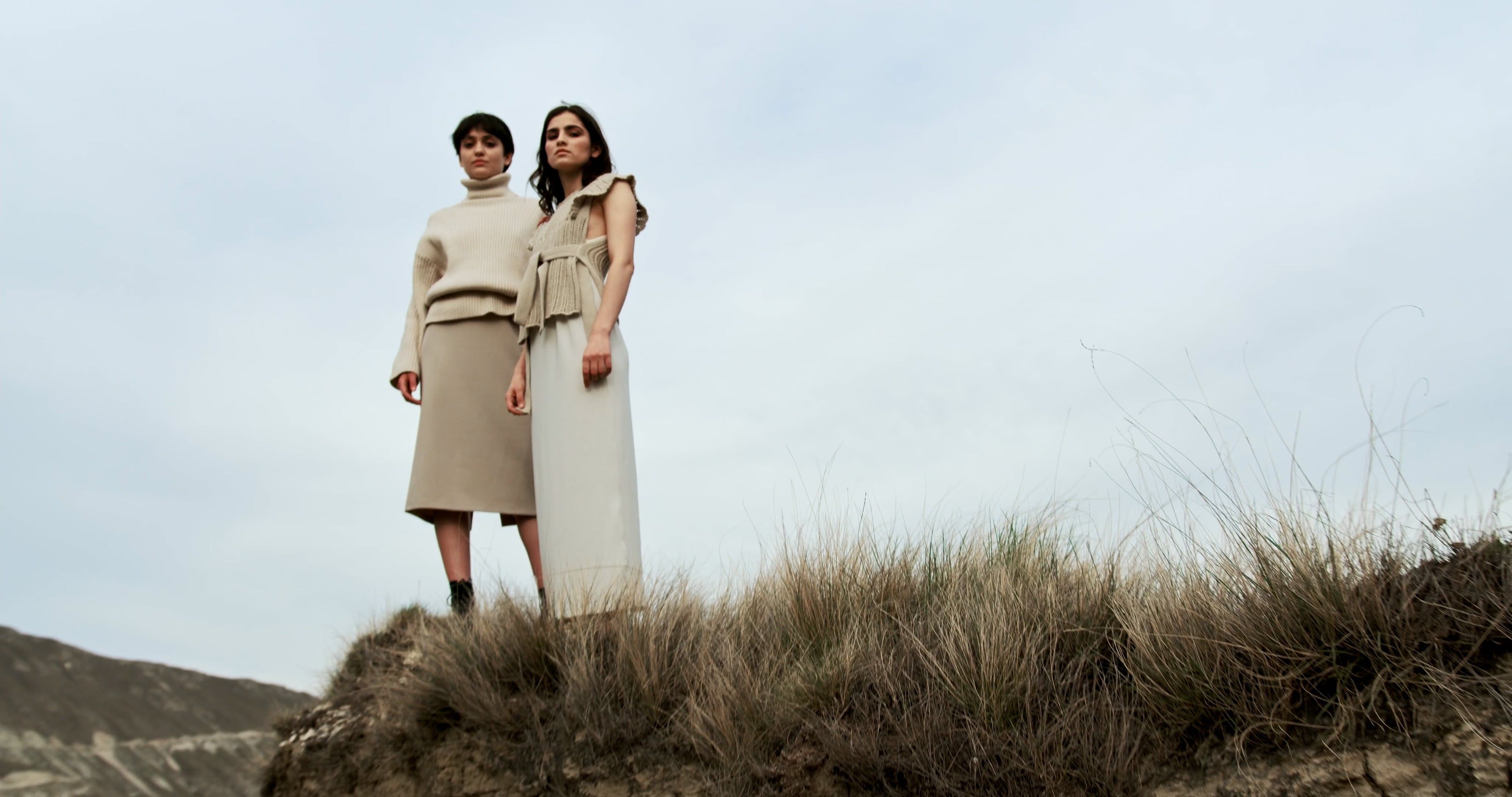 Two Women Standing on Hill in Natural Setting Free Stock Video Footage ...
