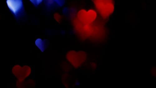 Light Effects of Blue and Red Hearts