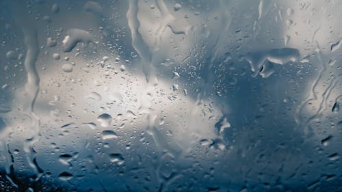 Close-up of Raindrops on Window