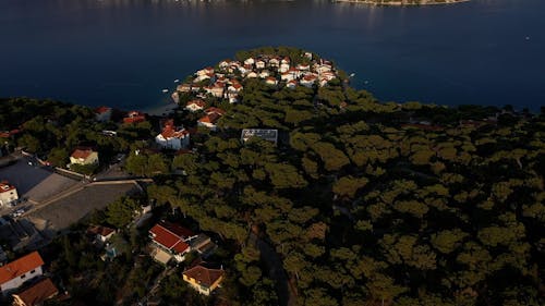 Aerial View Footage of Coastal Town