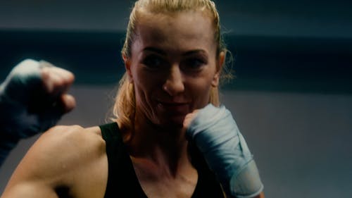 A Woman Boxer Posing 