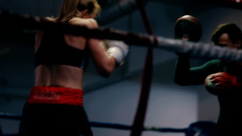 A Woman Having a Boxing Training 