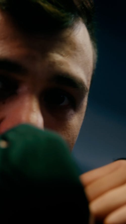 Close-up Look of a Boxing Man