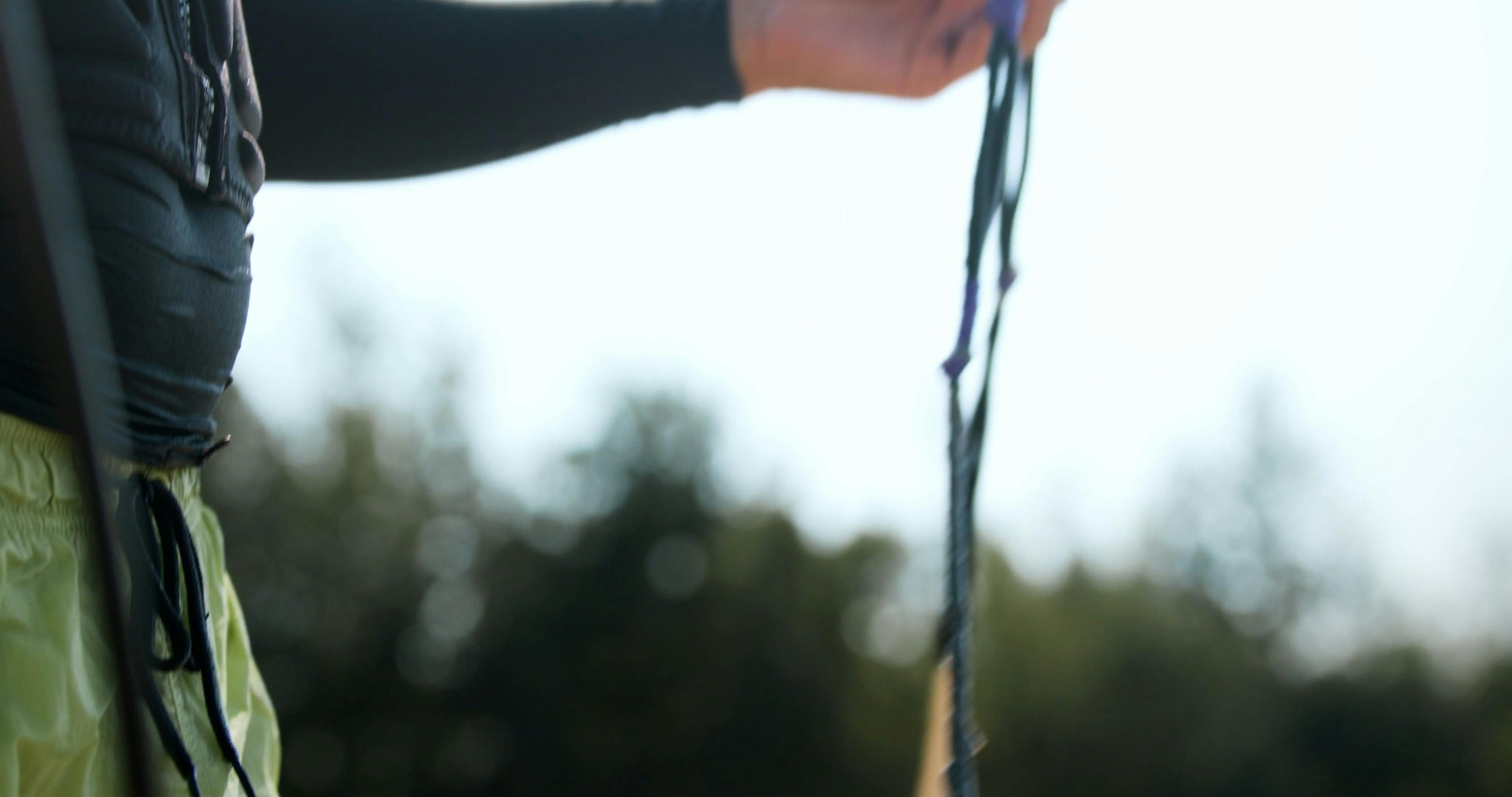 Man Holding Wakeboarding Line and Handle Free Stock Video Footage